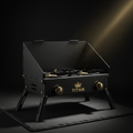 TITAN Portable 2-Burner Propane Camp Stove Black & Gold