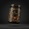 TITAN Pea Protein Powder — Hazelnut Chocolate, Crown Edition tattoo-style artwork