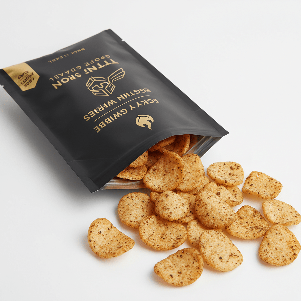 TITAN Egg White Protein Crisps Smoky BBQ — matte black pouch