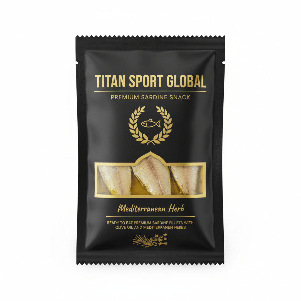 TITAN Sardine Snack Pack Mediterranean Herb — matte black pouch