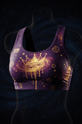 TITAN Women's Galaxy Drip Crown Sports Bra Celestial SWAG Edition flat lay