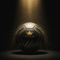 TITAN Pro Match Soccer Ball Size 5 Black & Gold