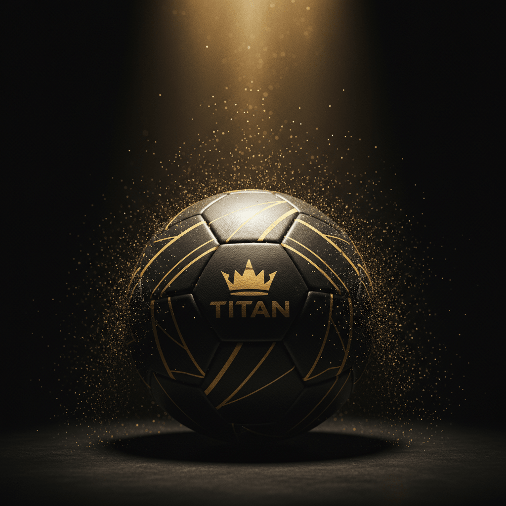 TITAN Pro Match Soccer Ball Size 5 Black & Gold