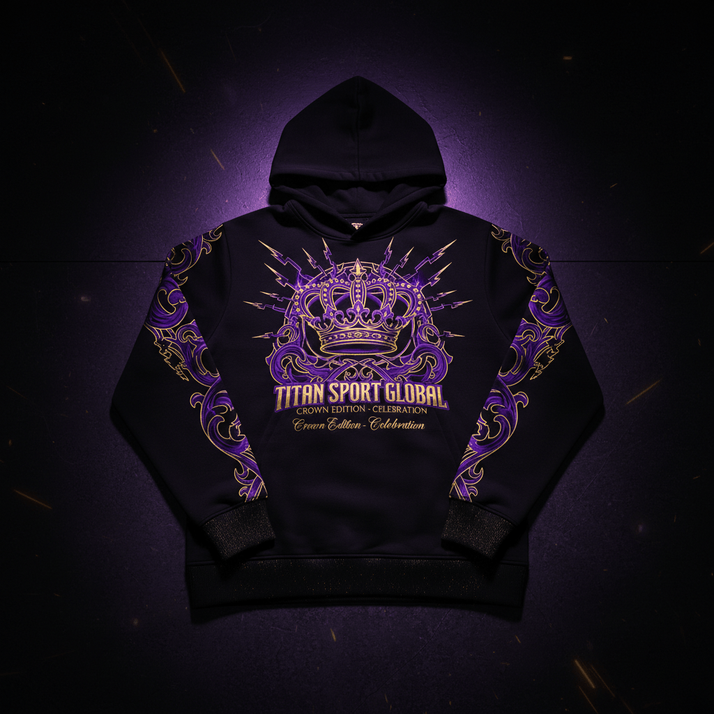 TITAN Men's Crown Edition Lounge Hoodie Electric Purple Gold