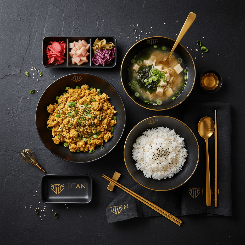 TITAN Japanese Vegan Tofu Scramble & Miso Soup Breakfast Bowl