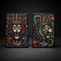TITAN Yoga Block Set High-Density Foam 2-Pack with bold tattoo-style Crown Edition artwork