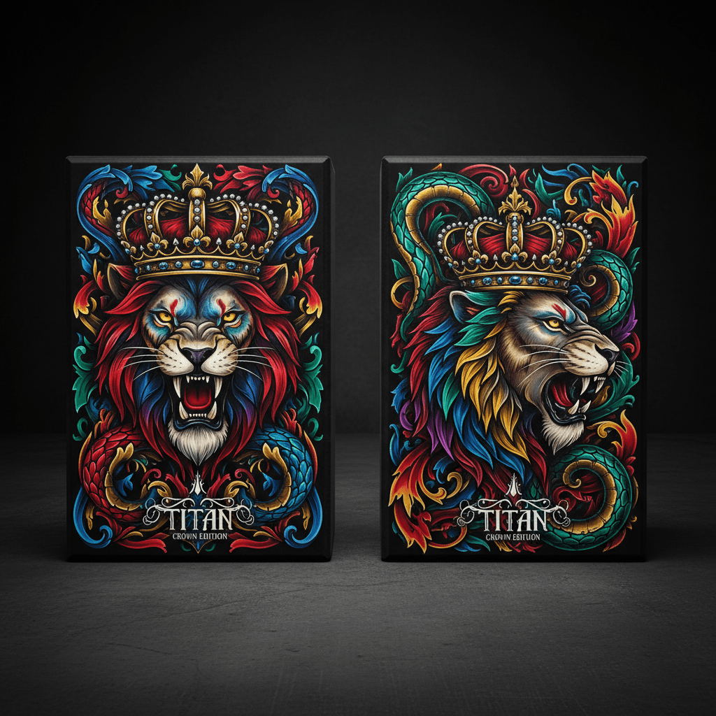 TITAN Yoga Block Set High-Density Foam 2-Pack with bold tattoo-style Crown Edition artwork