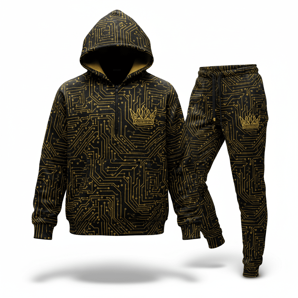 TITAN Cyber Gold Tracksuit — Crown SWAG Edition