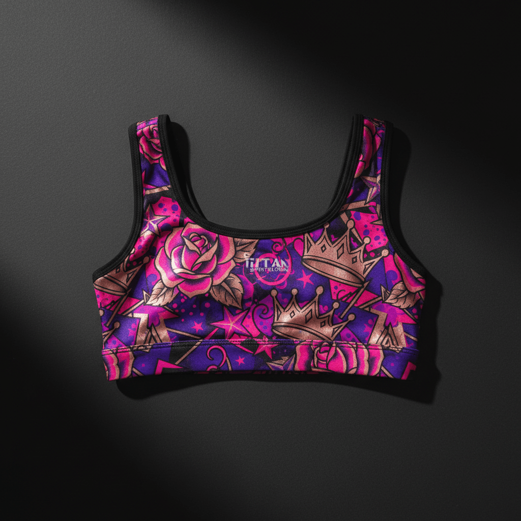 TITAN Crown Edition Girls Rose Crown Sports Crop Top