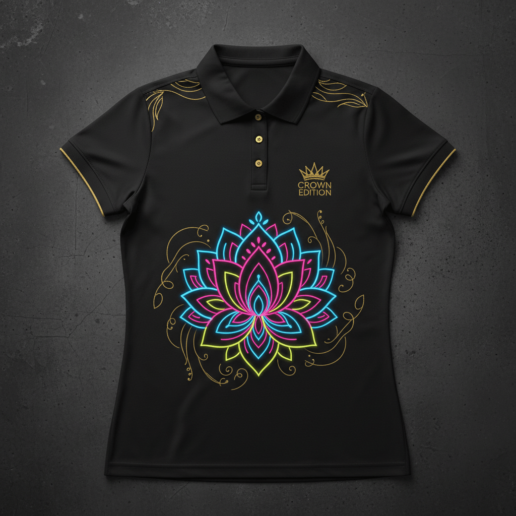 TITAN Women's Neon Lotus Bloom Sport Polo — Padma Edition