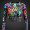 TITAN Women’s Neon Leopard Jungle Bloom Long Sleeve Crop — Panthera Neon Edition