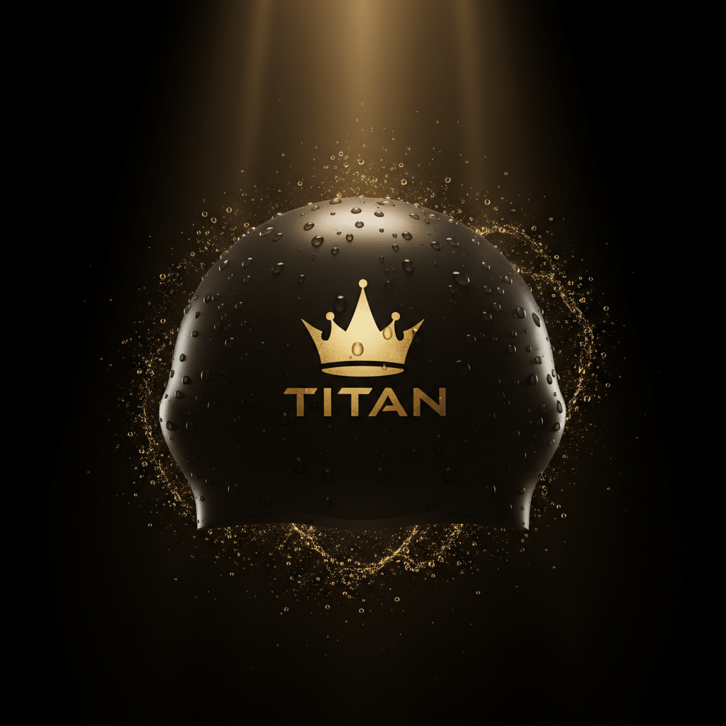 TITAN Pro Silicone Swim Cap Black & Gold