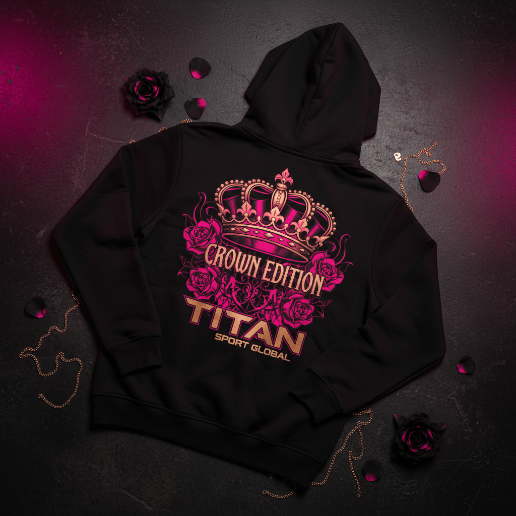 TITAN Women's Crown Edition Lounge Hoodie Hot Pink Gold