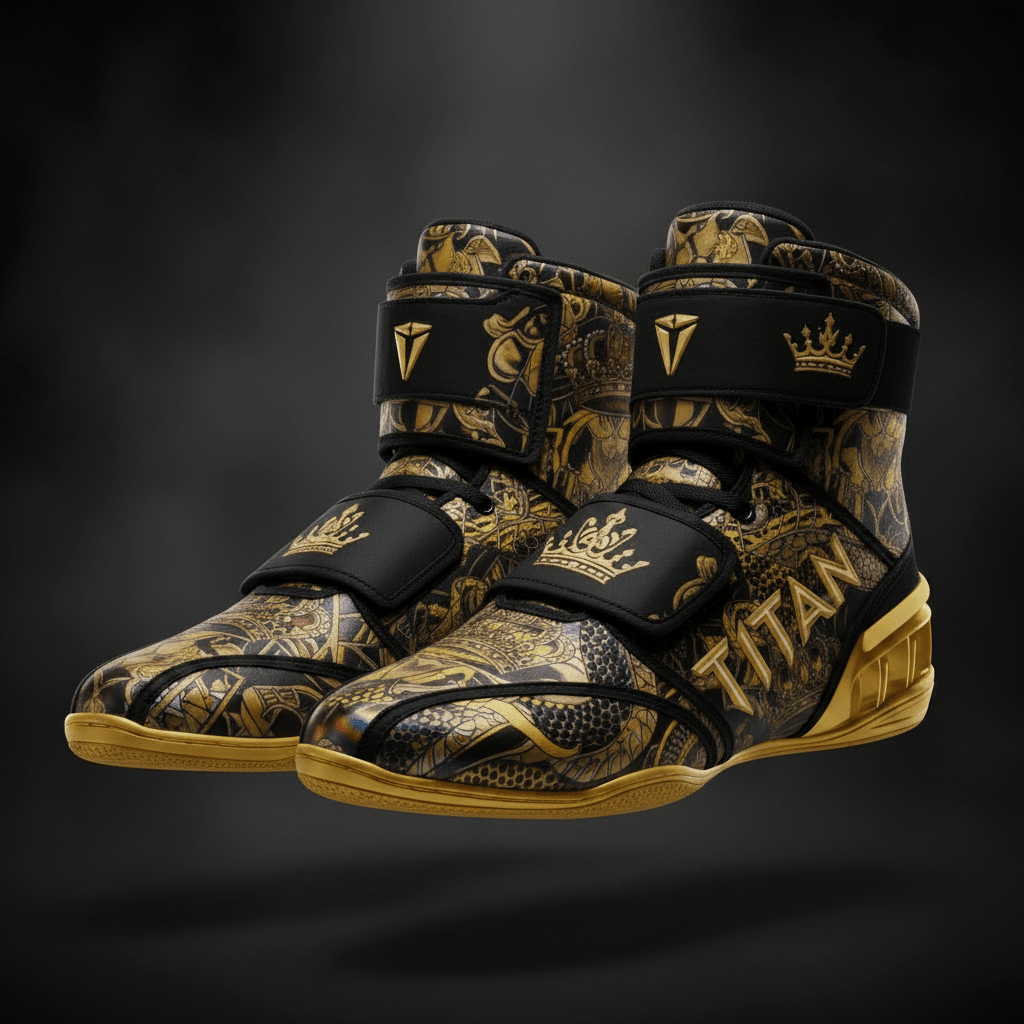 TITAN Crown Edition King and Queen Built-In Weighted Power Trainer pure black and gold lion royal crest crown design