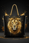 TITAN Gold Watercolor Lion Portrait Tote Bag