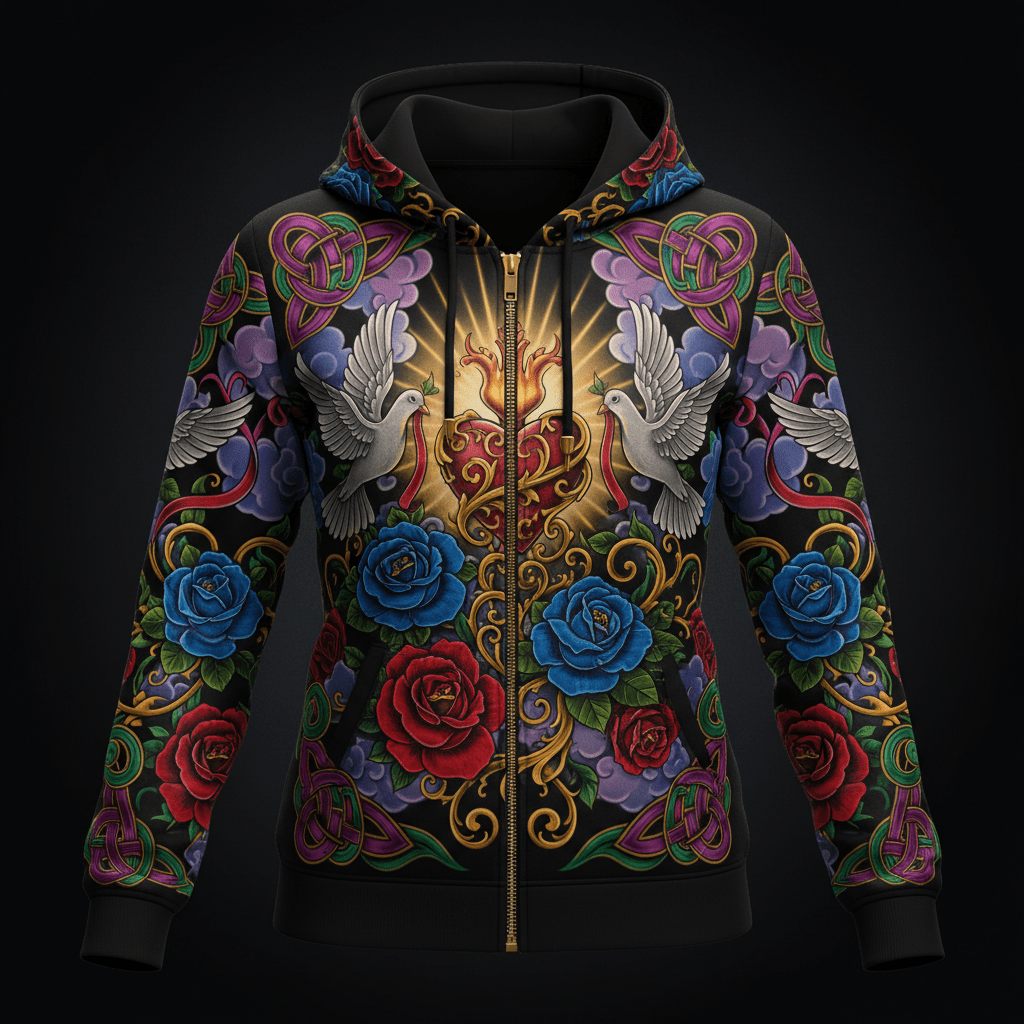 Wrapped In His Love Women's Hoodie — TITAN Crown Edition tattoo artwork
