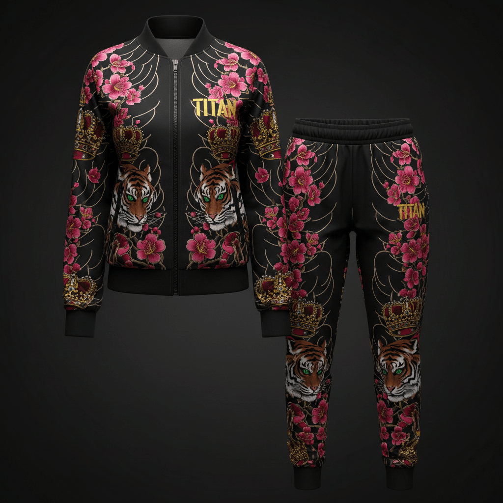 TITAN Women's Tracksuit Set - Crown Edition tattoo-style artwork
