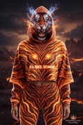 Tiger Stripe Crop Hoodie — Women's Warrior Drop
