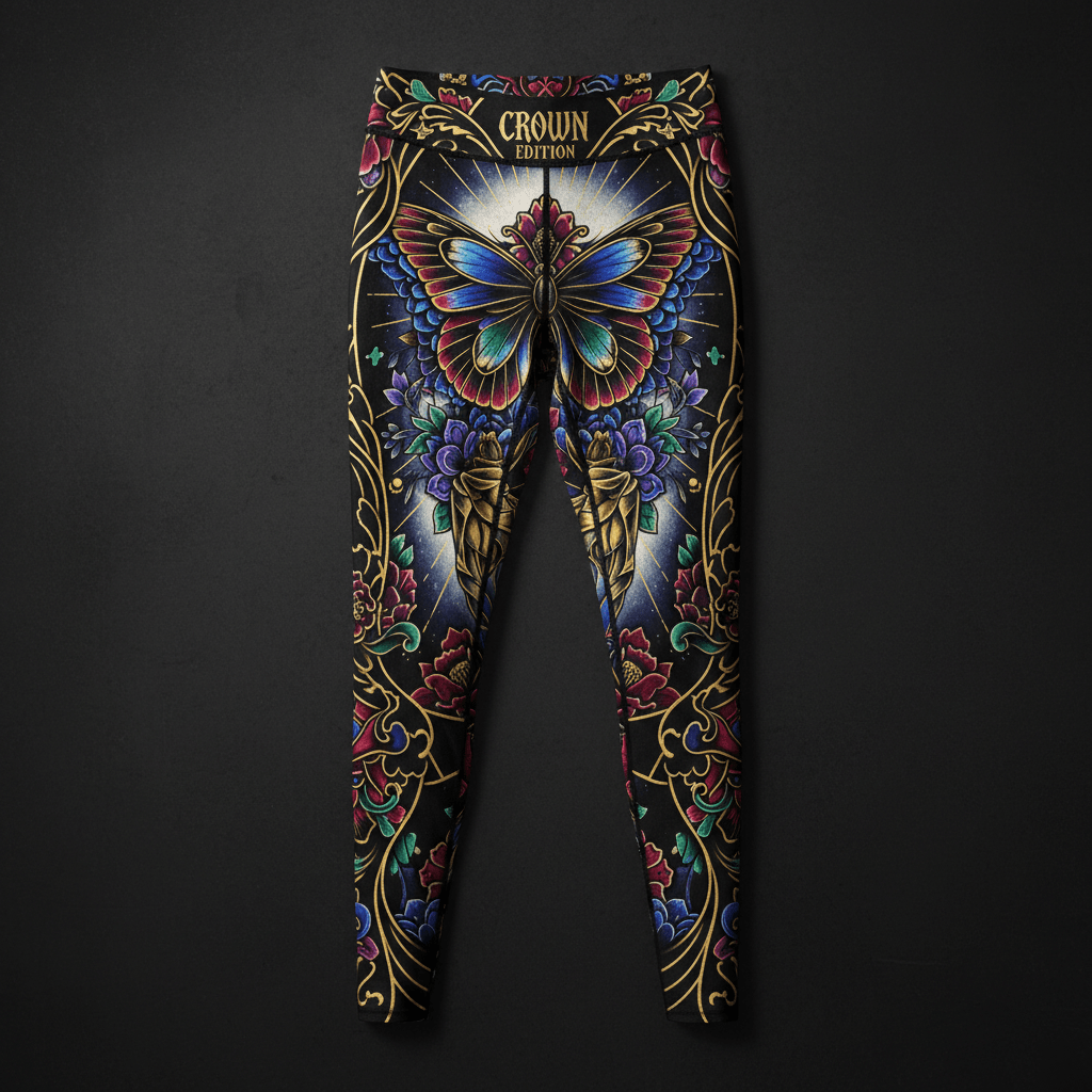 Transformed Women's Leggings — TITAN Crown Edition tattoo artwork