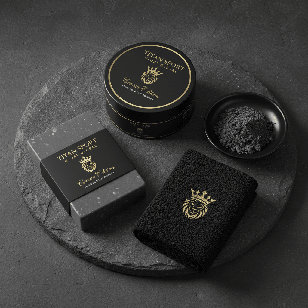 TITAN Crown Edition Men's Charcoal Face Wash & Scrub Bar Duo