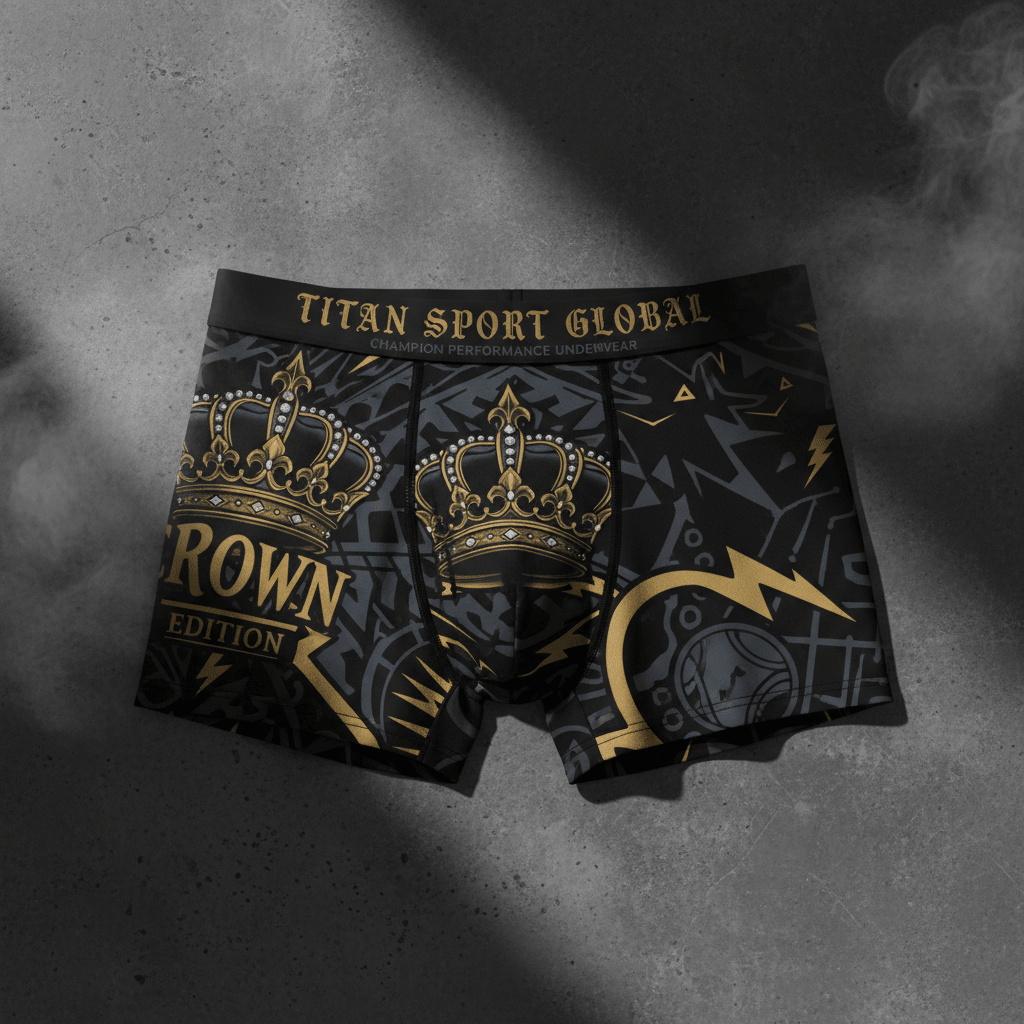 TITAN Men's Boxer Briefs Crown Edition Slate Grey Gold