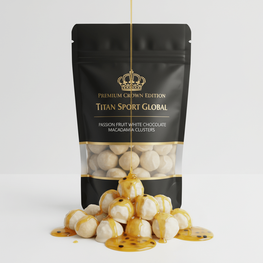 Crown Edition Passion Fruit White Chocolate Protein Clusters — matte black Crown Edition pouch