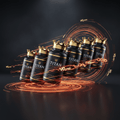 TITAN Endurance Bundle Pro — 6 Crown Edition supplement bottles in dynamic diagonal formation with blazing speed lines and oxygen streams in electric orange and gold