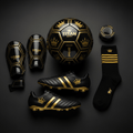 TITAN Soccer Starter Bundle — Soccer Ball, Shin Guards, Cleats, Socks & Athletic Tape flat lay