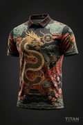 TITAN Men's Chinese Imperial Dragon Henley Forbidden City Edition