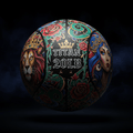 TITAN Medicine Ball 20lb with bold tattoo-style Crown Edition artwork