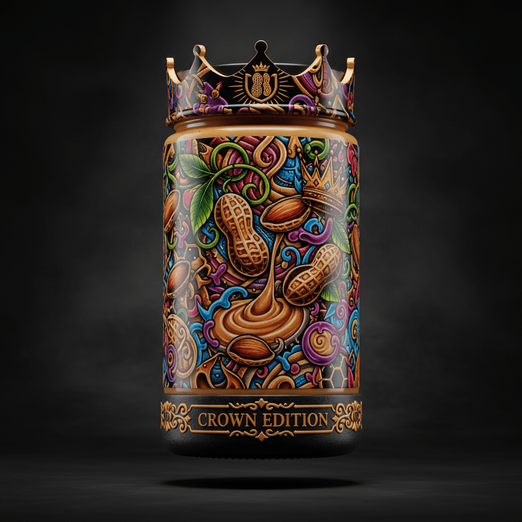 TITAN Peanut Butter Classic Creamy — Crown Edition bold tattoo-style artwork