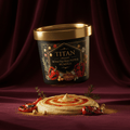 TITAN Organic High-Protein Hummus Roasted Red Pepper — ultra-premium luxury editorial product shot
