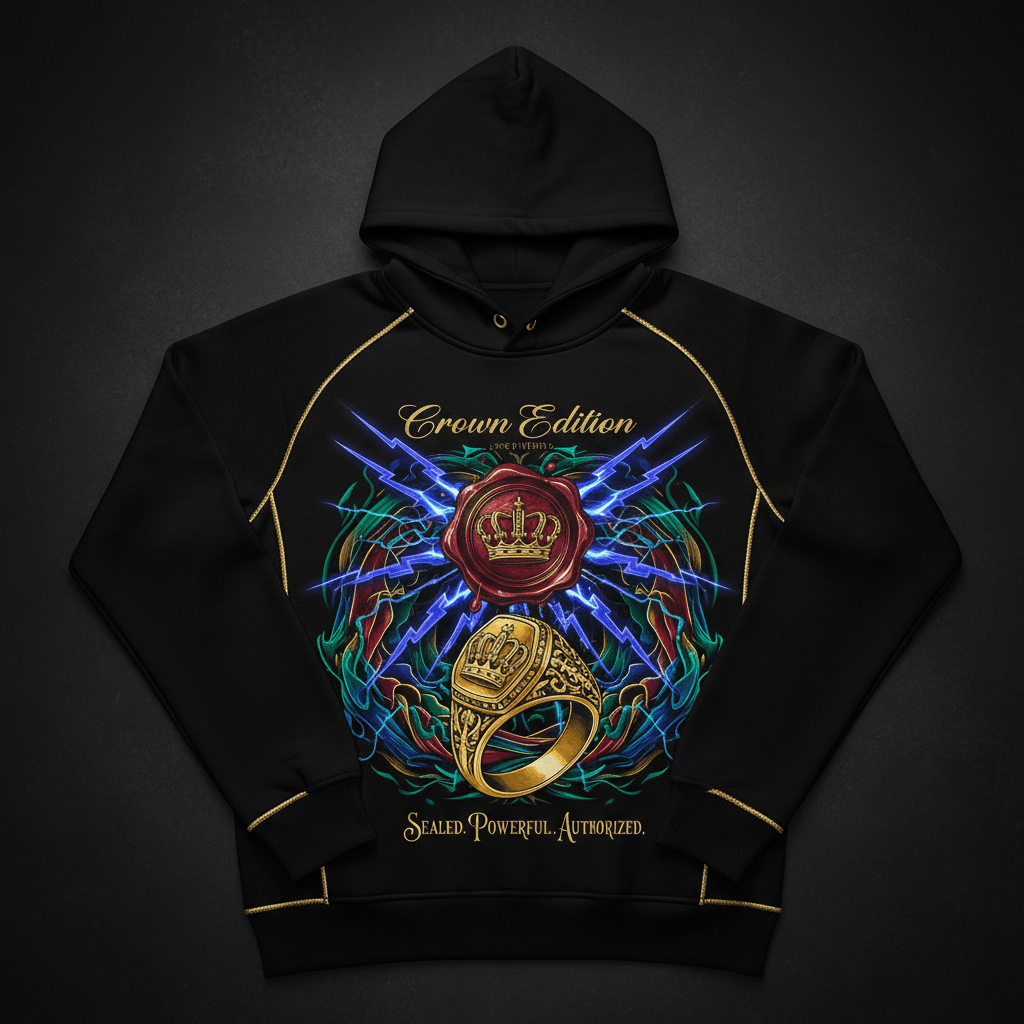 Sealed With Power Men's Hoodie — TITAN Crown Edition tattoo artwork