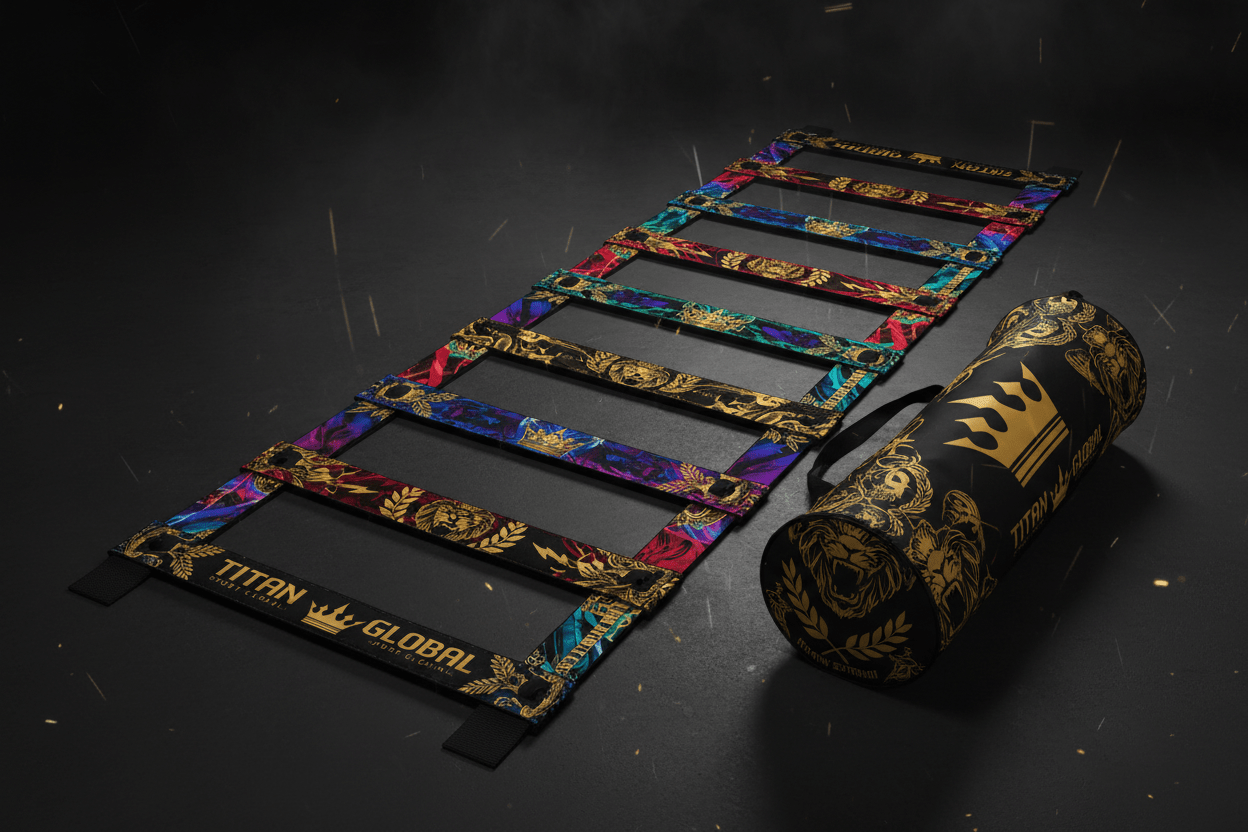 TITAN Pro Speed Agility Ladder — Bold Crown Edition tattoo-style artwork
