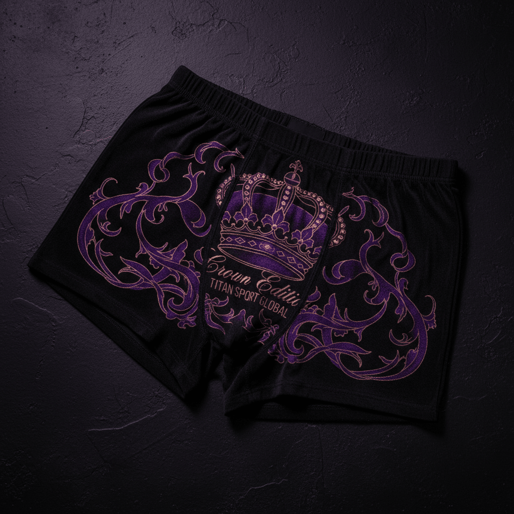 TITAN Women's Cozy Boxer Shorts Crown Edition Deep Purple Rose Gold