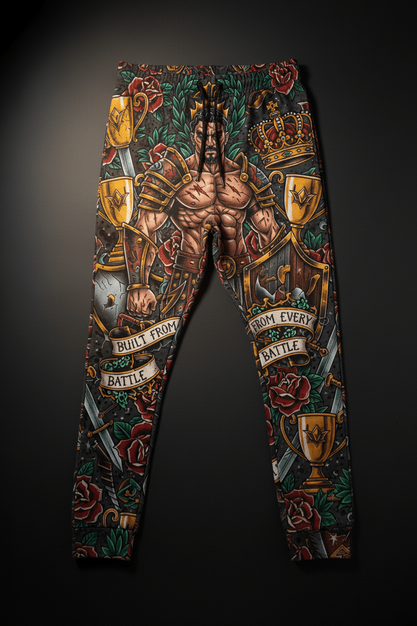 TITAN Built From Every Battle Joggers - Flat Lay
