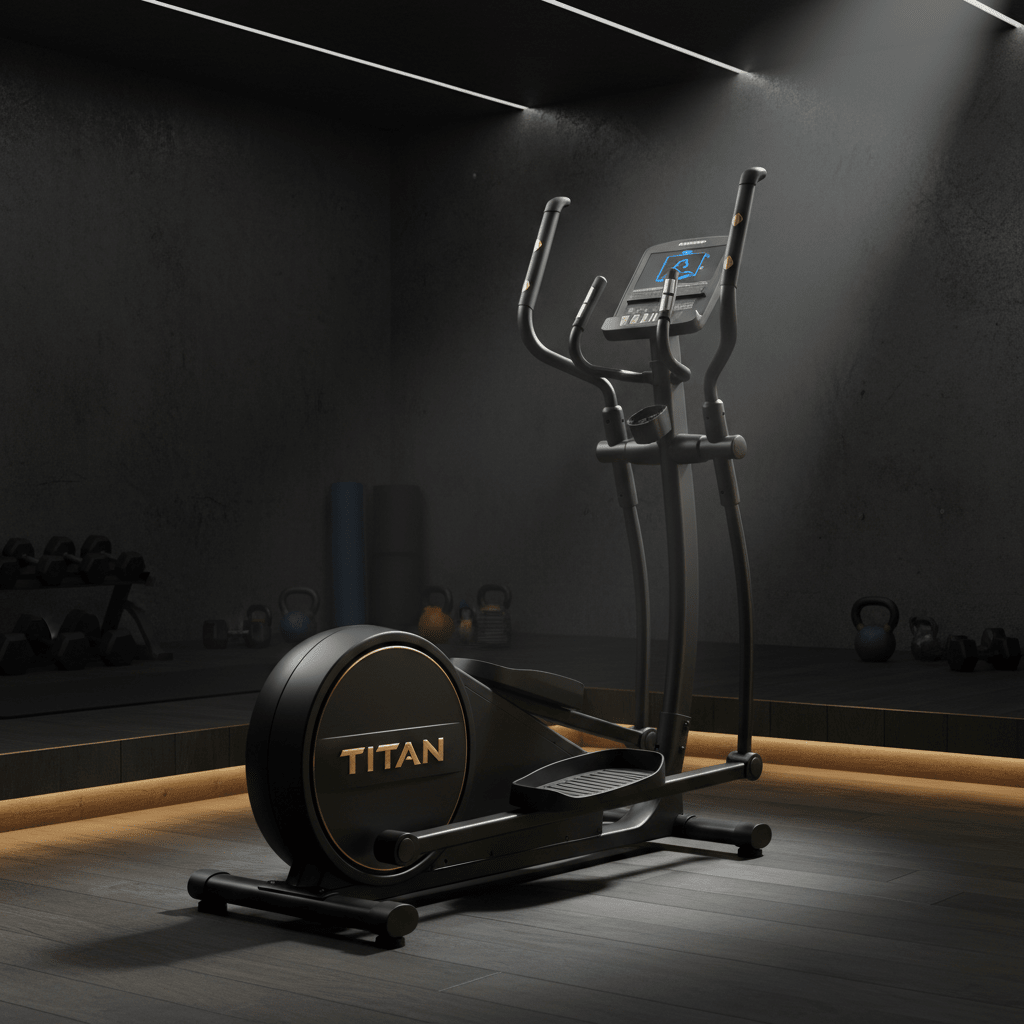 TITAN Crown Edition Elliptical Cross Trainer matte black gold