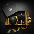 TITAN Volleyball Gift Set Crown Edition luxury matte black gift box gold crown logo volleyball knee pads wrist braces pump headband tissue wrap gold ribbon