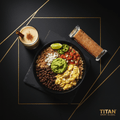 TITAN Crown Mexican Black Bean and Egg Burrito Bowl vegetarian high-protein weekly monthly meal plan bundle