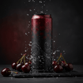 TITAN Protein Sparkling Water – Black Cherry, premium product photography