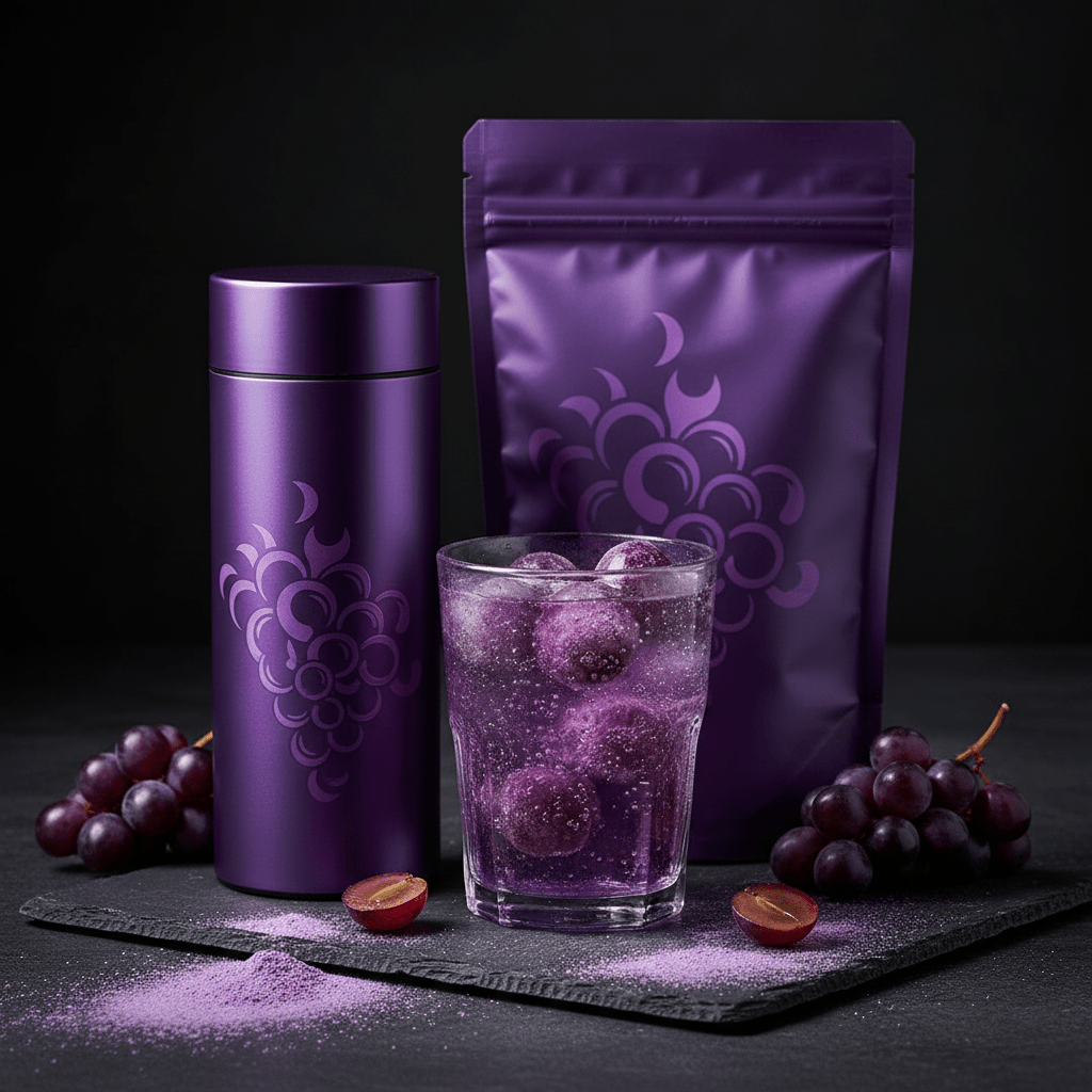TITAN Electrolyte Hydration Powder – Grape Burst, premium product photography