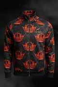 TITAN Men's Lava King Crown Zip-Up Track Jacket flat lay Volcanic SWAG Edition