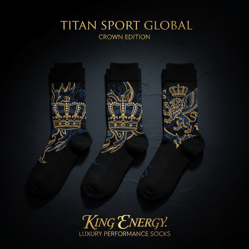 TITAN Crown Edition Athletic Sock Pack Navy Gold 3-Pack