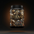TITAN Whey Protein Rocky Road - Crown Edition tattoo-style artwork