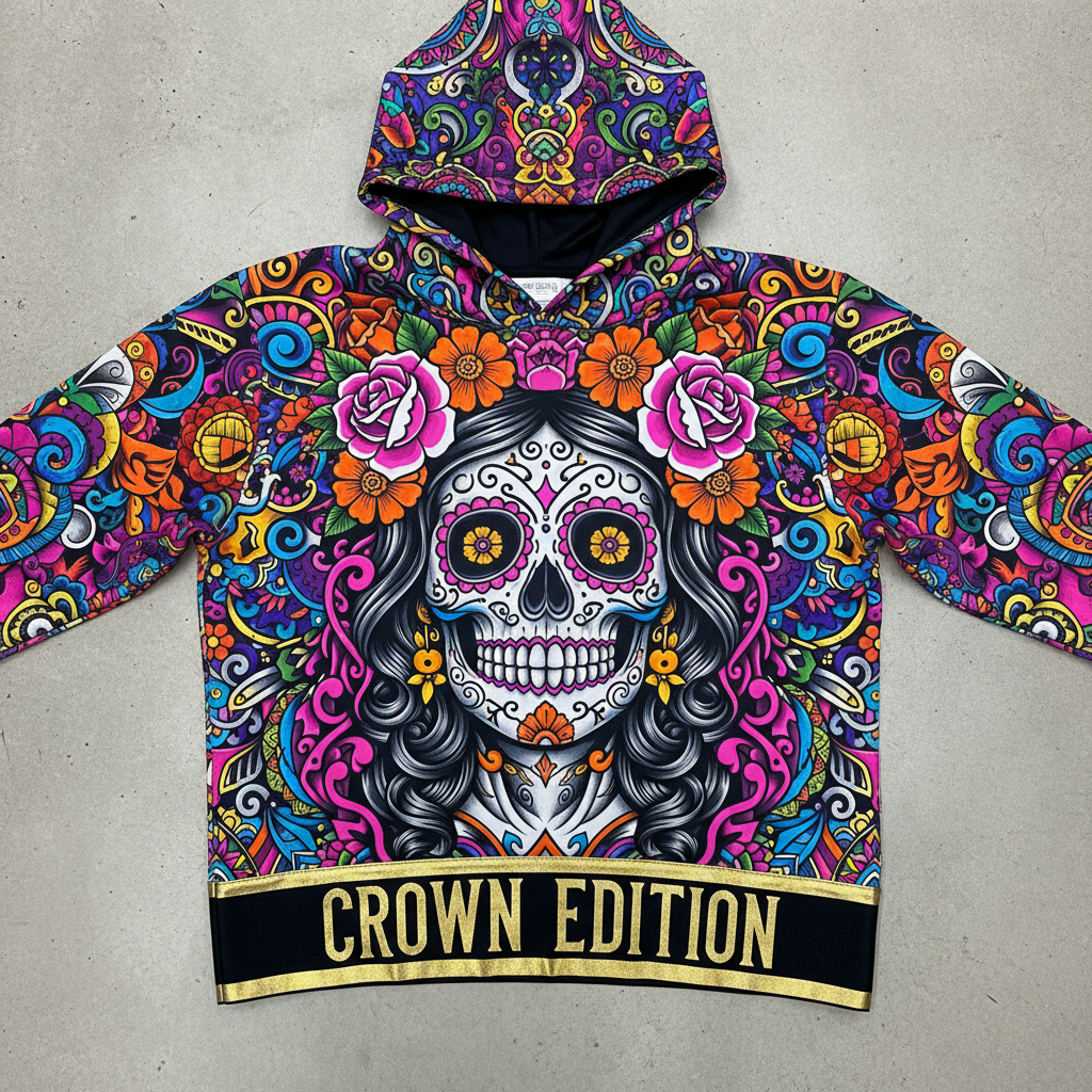 TITAN Plus Women's Sugar Skull Goddess Hoodie — Inclusive Crown Edition