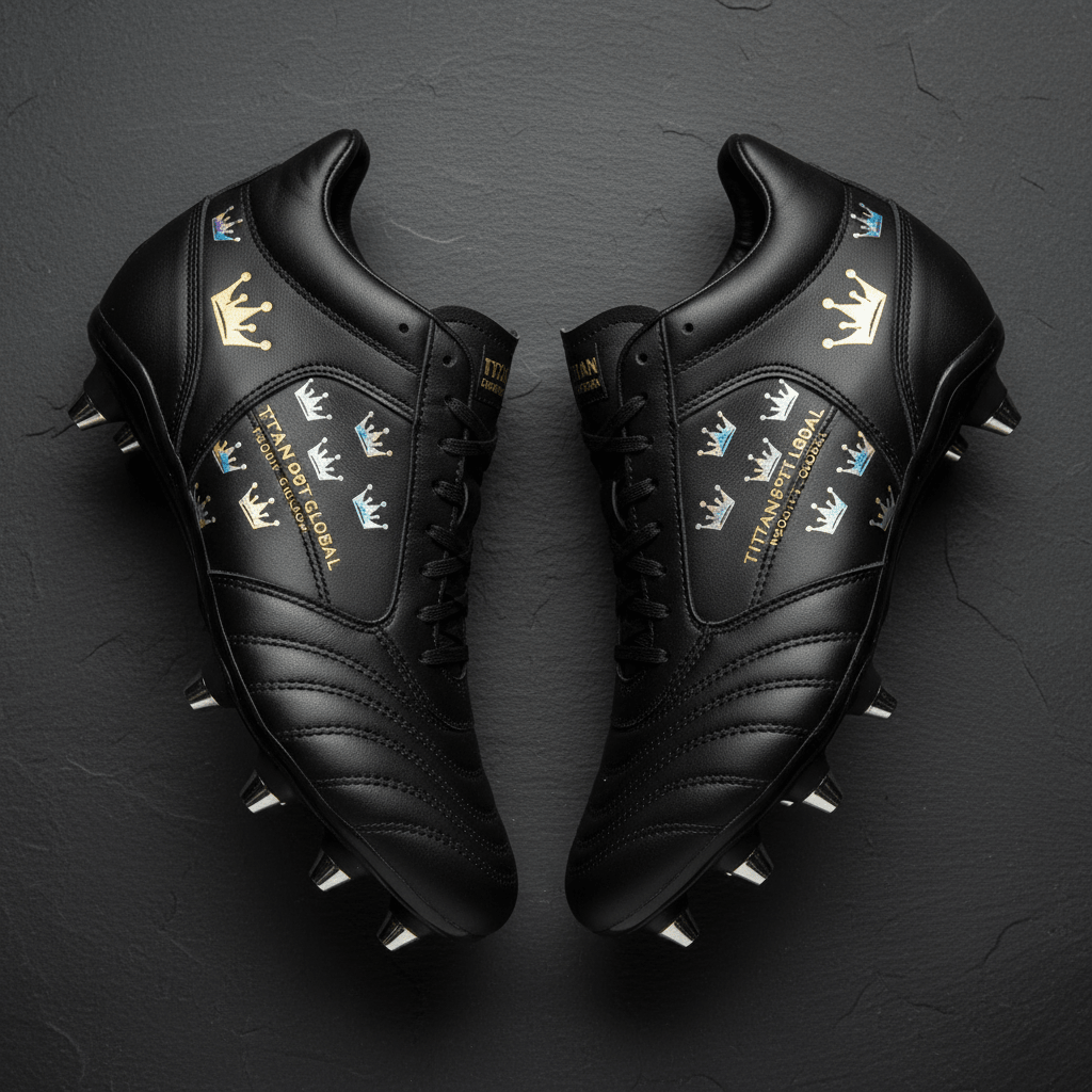 TITAN Crown Edition Rugby Boots Matte Black Gold
