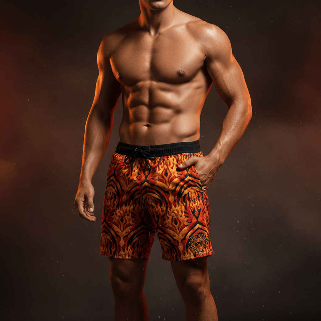 TITAN Men's Swim Trunks — Tiger Flame
