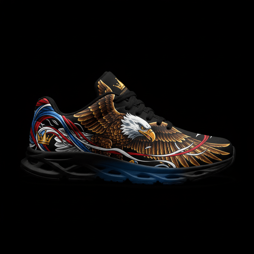 TITAN Crown Edition Eagle Freedom Men's Running Shoe Color Tattoo Art
