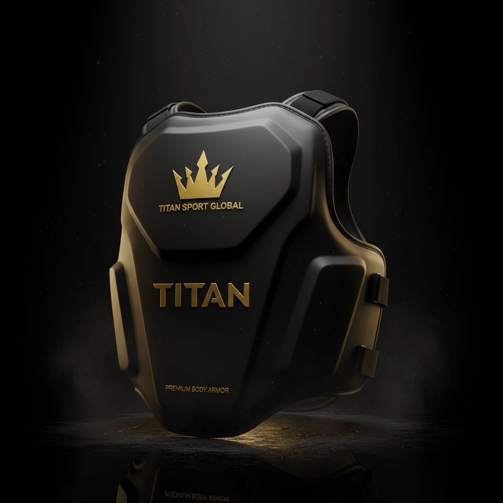 TITAN Body Protector Crown Series — matte black with gold crown logo