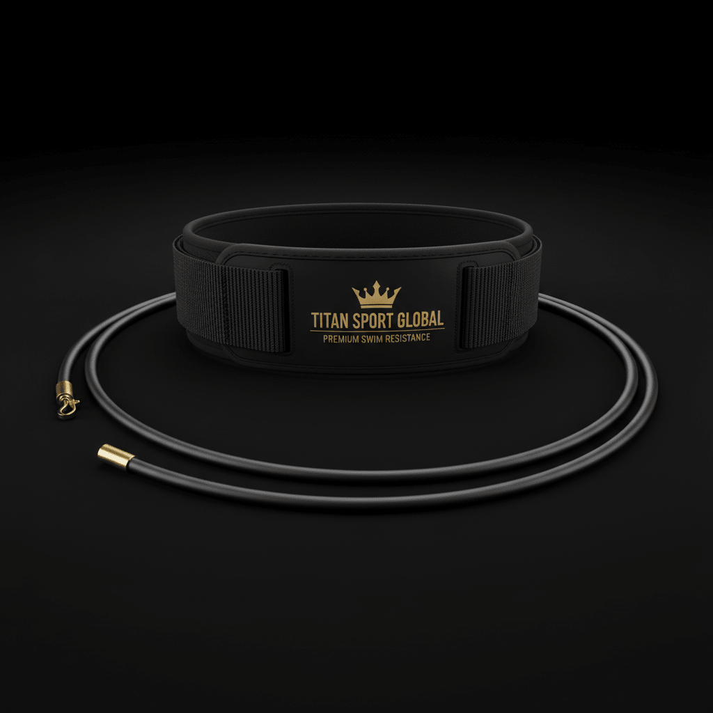 TITAN Swim Resistance Belt Crown Edition — matte black with gold crown logo